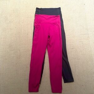 Figs Performance Underscrub Legging size small 2 pack pink and navy